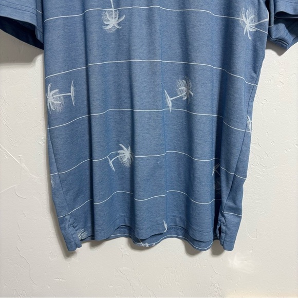 Travis Mathew Short Sleeve Men Golf Polo Size Large Blue Palm Tree Embroidered - Picture 4 of 10